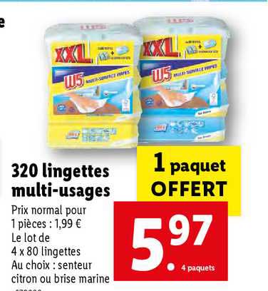 320 lingettes multi-usages w5