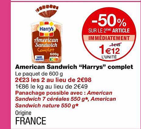 american sandwich "harrys" complet