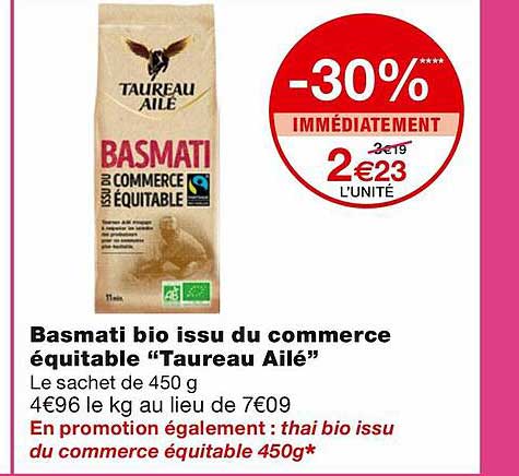 basmati bio issu du commerce équitable "taureau ailé"
