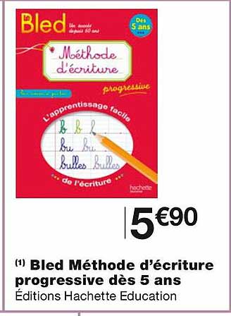 bled méthode d'écriture progressive dès 5 ans