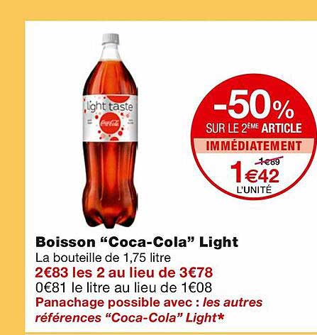 boisson "coca-cola" light