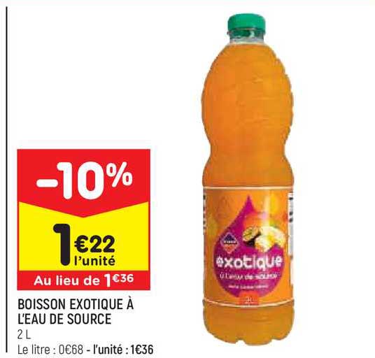 boisson exotique à l'eau de source