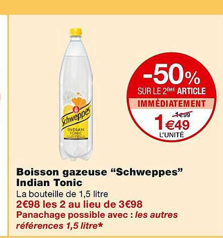 boisson gazeuse "schweppes" indian tonic