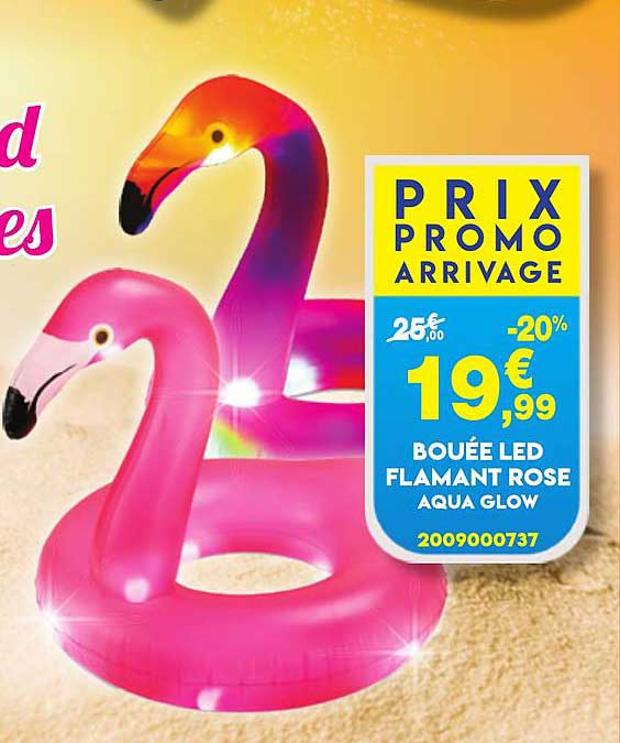 bouée led flamant rose aqua glow