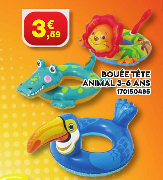bouée tête animal 3-6 ans