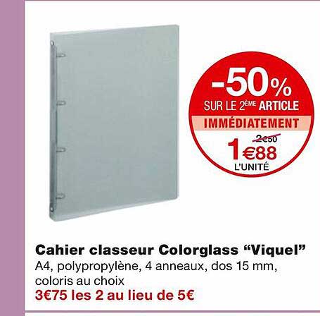 Cahier Classeur Colorglass "viquel"