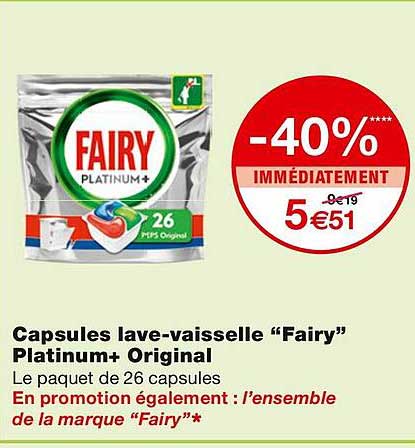 capsules lave-vaisselle "fairy" platinum+ original