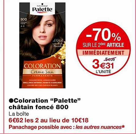 coloration "palette" châtain foncé 800