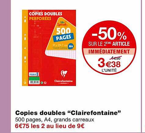 Copies Doubles "clairefontaine"