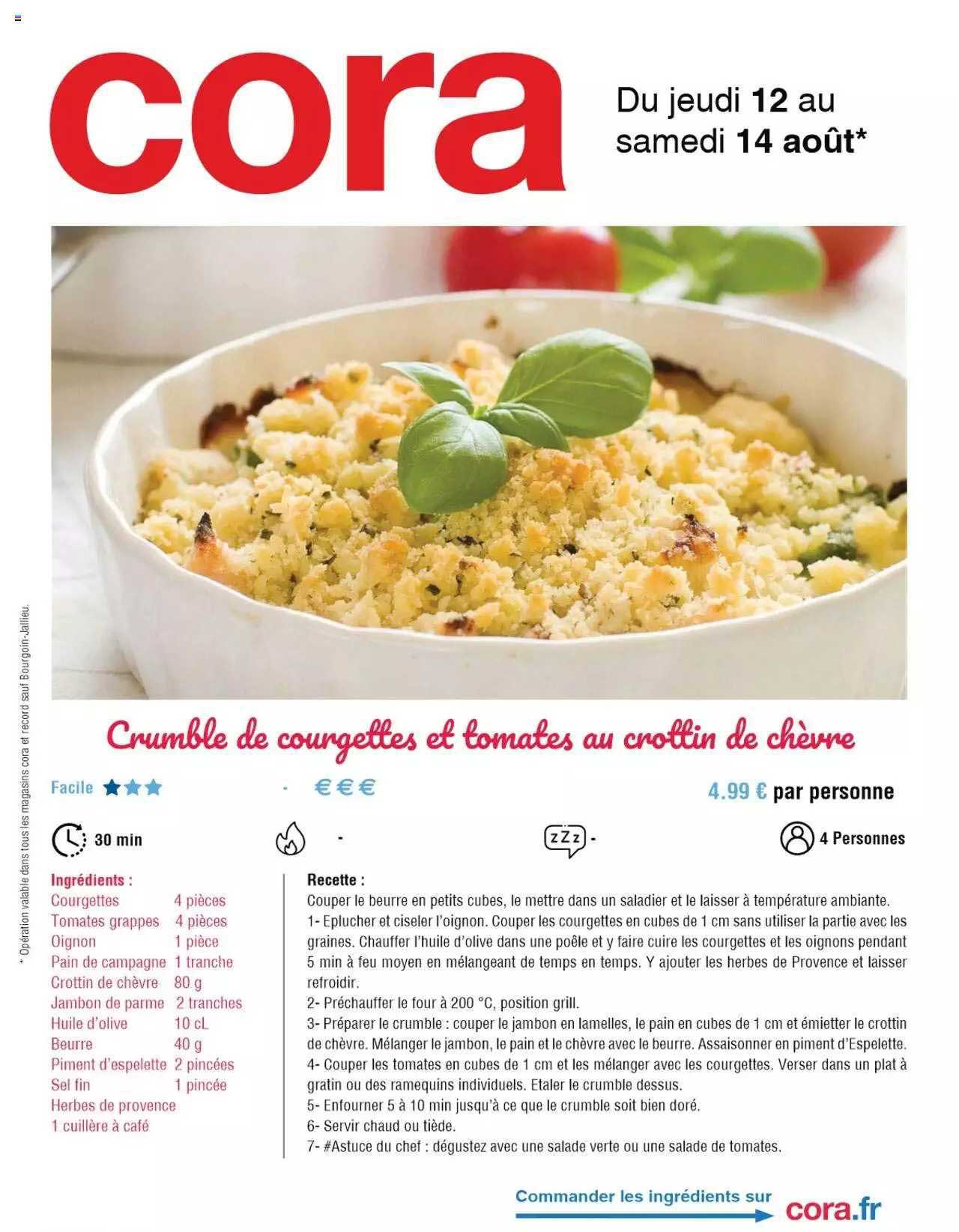 Crumble De Courgettes Et Tomates Au Crottin De Chèvre
