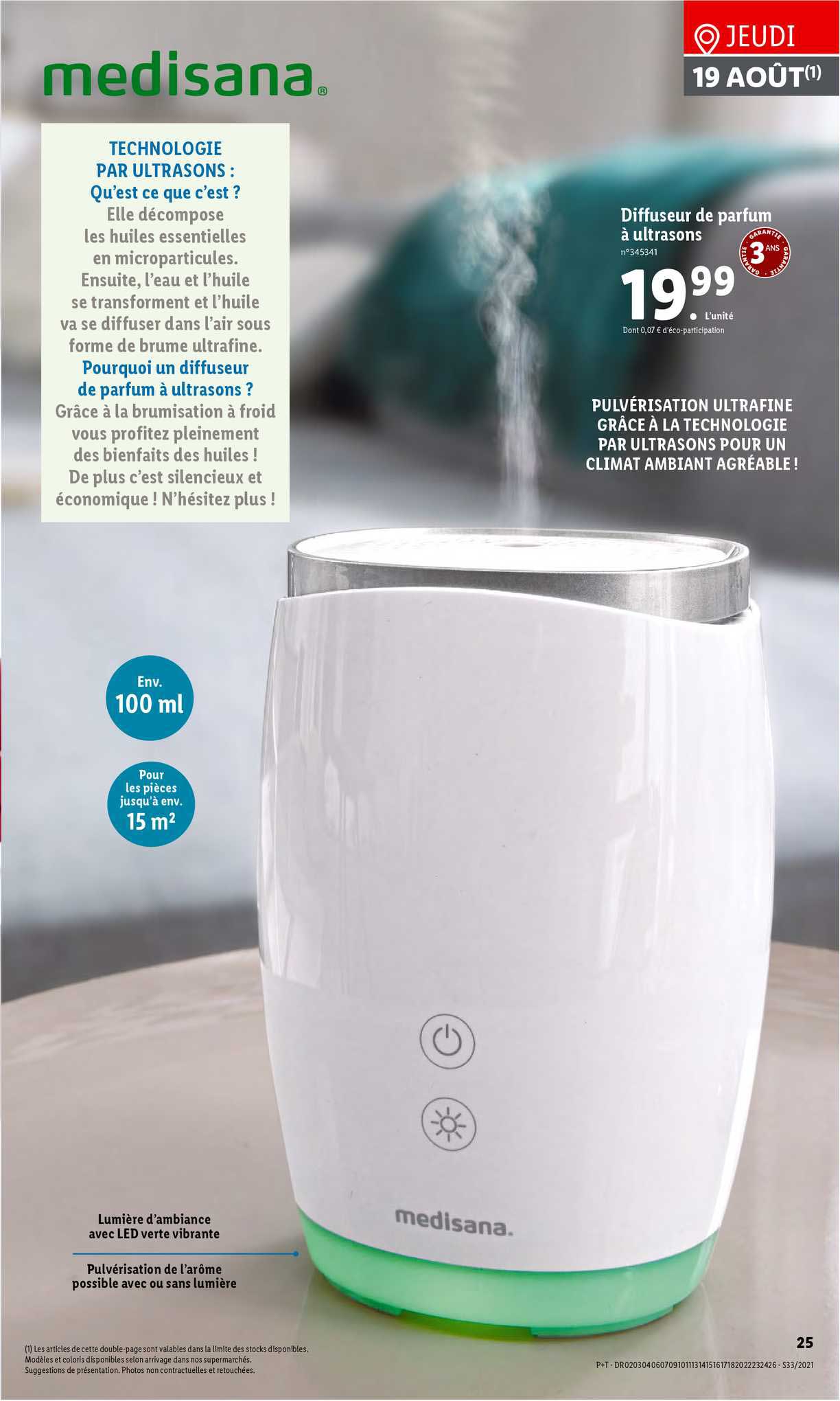 Diffuseur De Parfum à Ultrasons Medisana