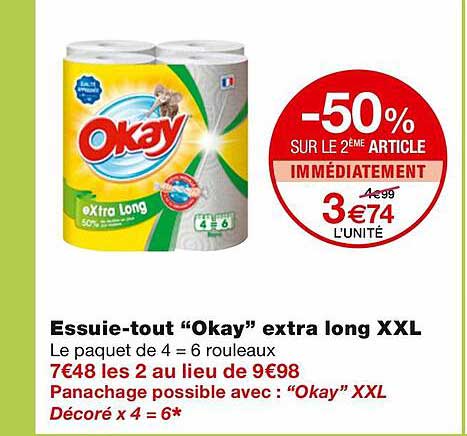 essuie-tout "okay" extra long xxl