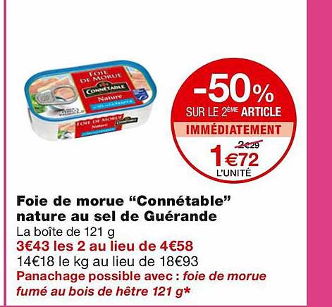 Foie De Morue "connétable" Nature Au Sel De Guérande