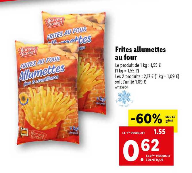 frites allumettes au four harvest basket