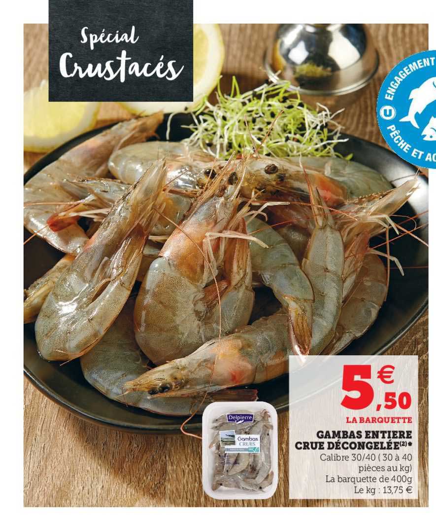 Gambas Entière Crue Décongelée