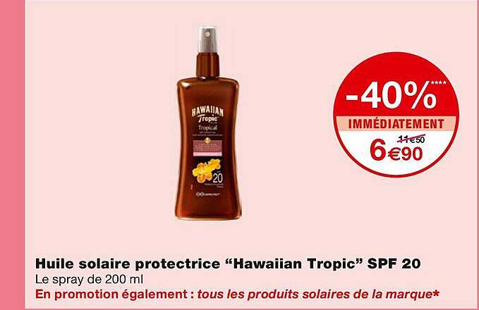 Huile Solaire Protectrice "hawaiian Tropic" Spf 20