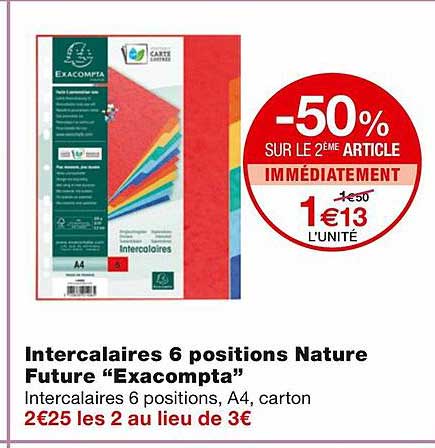 intercalaires 6 positions nature future "exacompta"