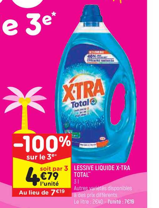 Lessive Liquide X-tra Total