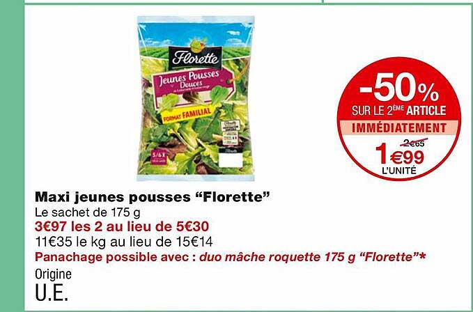 maxi jeunes pousses "florette"