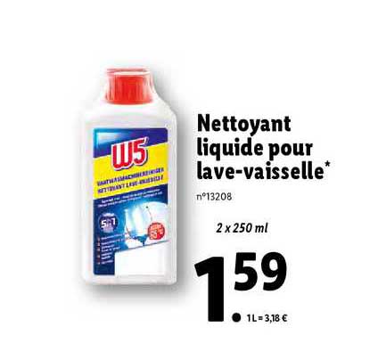 nettoyant liquide pour lave-vaisselle w5