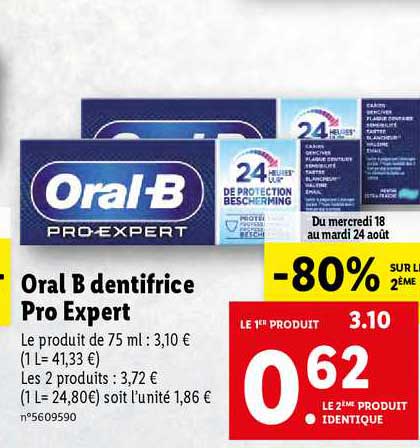 oral b dentifrice pro expert