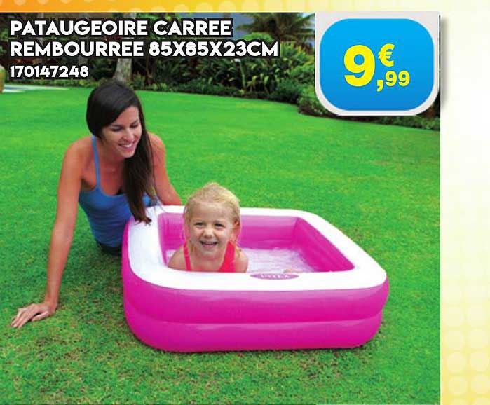 pataugeoire carrée rembourrée 85 x 85 x 23 cm