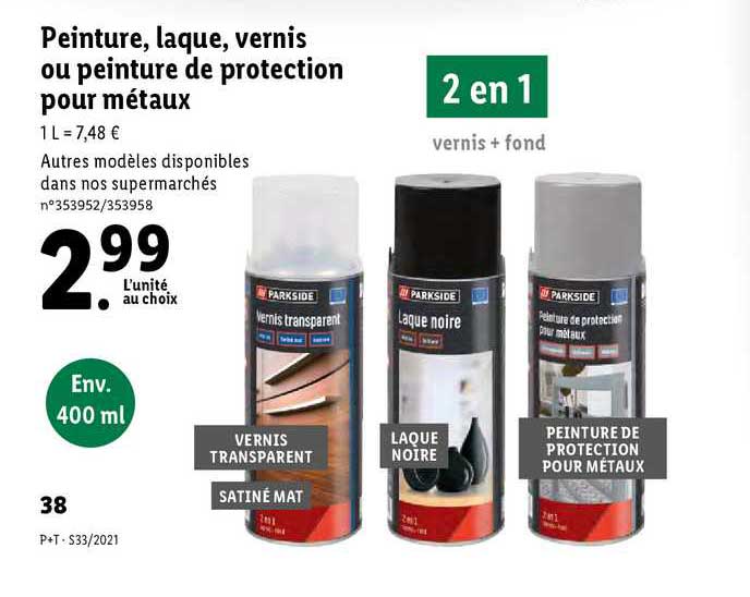 peinture, laque, vernis ou peinture de protection pour métaux