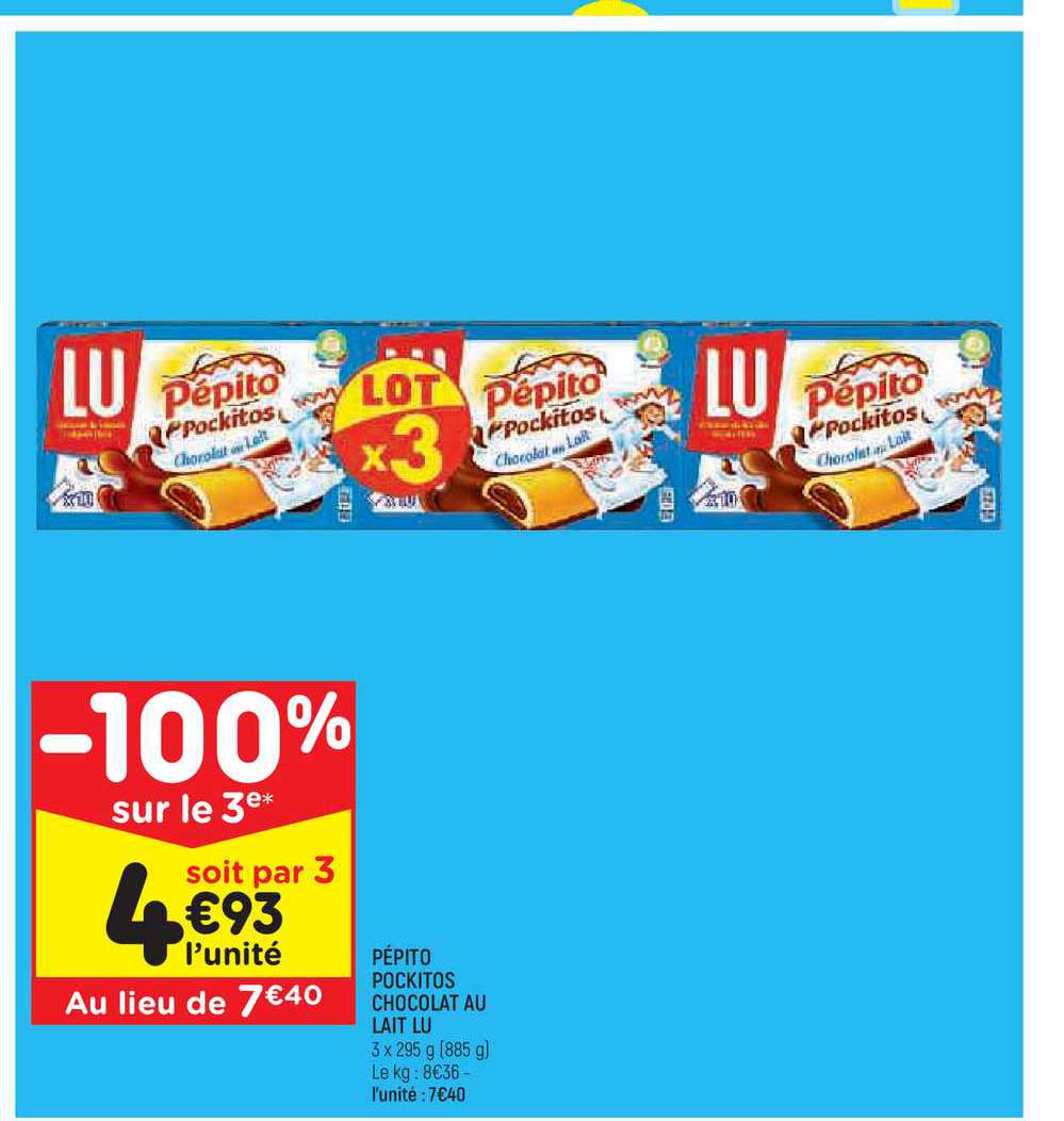 pépito pockitos chocolat au lait lu