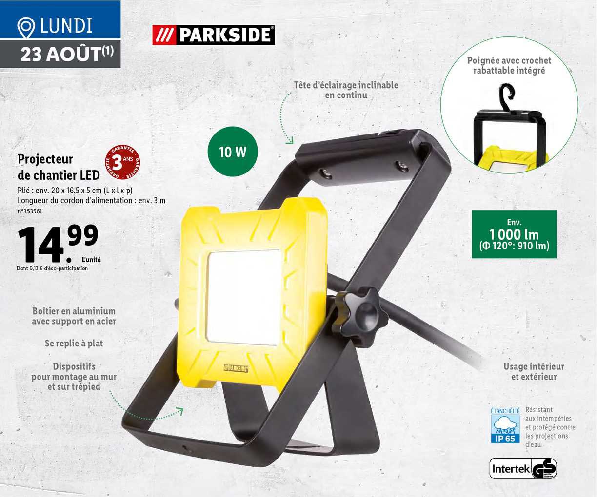 Projecteur De Chantier Led Parkside