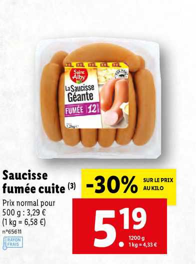 saucisse fumée cuite saint alby