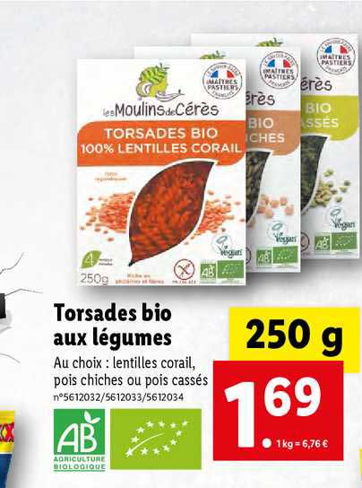 Torsades Bio Aux Légumes Les Moulins De Cérès