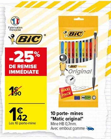 10 porte-mines "matic original" bic