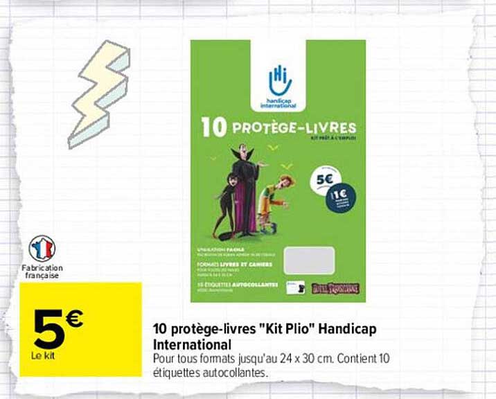 10 protège-livres "kit plio" handipack international