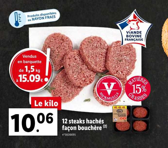 12 steaks hachés façon bouchère
