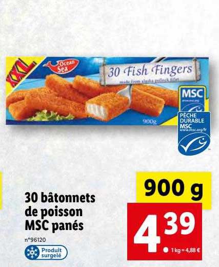 30 Bâtonnets De Poisson Msc Panés