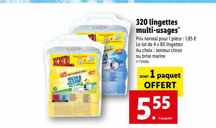 320 lingettes multi-usages