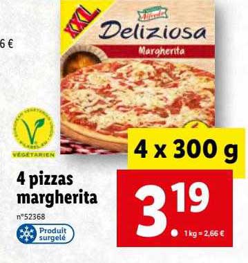 4 Pizzas Margherita