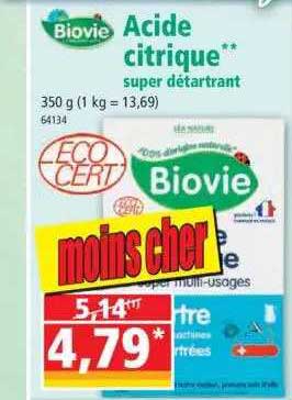 acide citrique super détartrand biovie