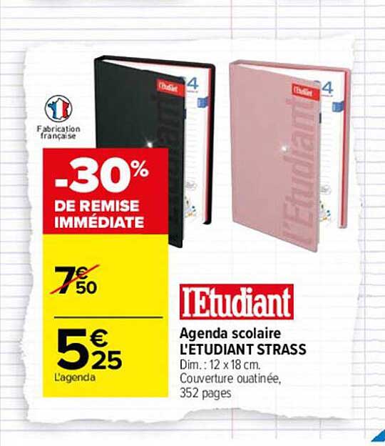 agenda scolaire l'étudiant strass