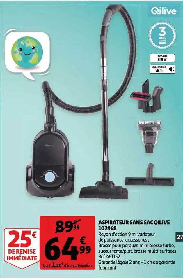 Aspirateur Sans Sac Qilive 102968