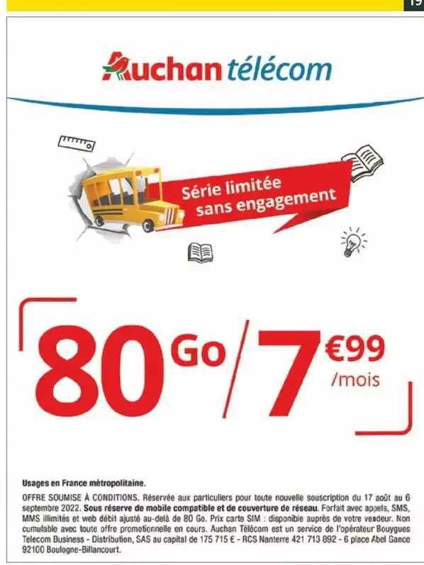auchan télécom : série limitée sans engagement