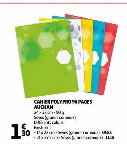 Cahier Polypro 96 Pages Auchan