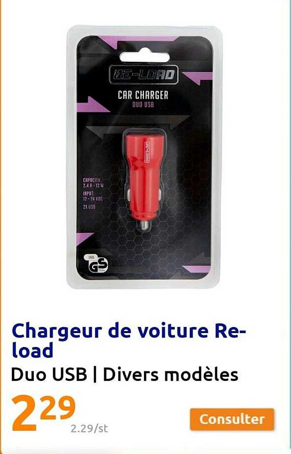 chargeur de voiture reload