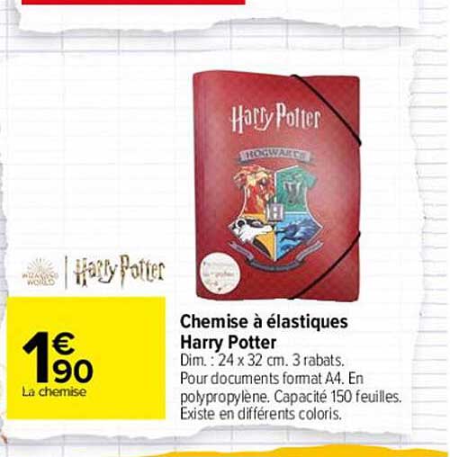 chemise à élastiques harry potter