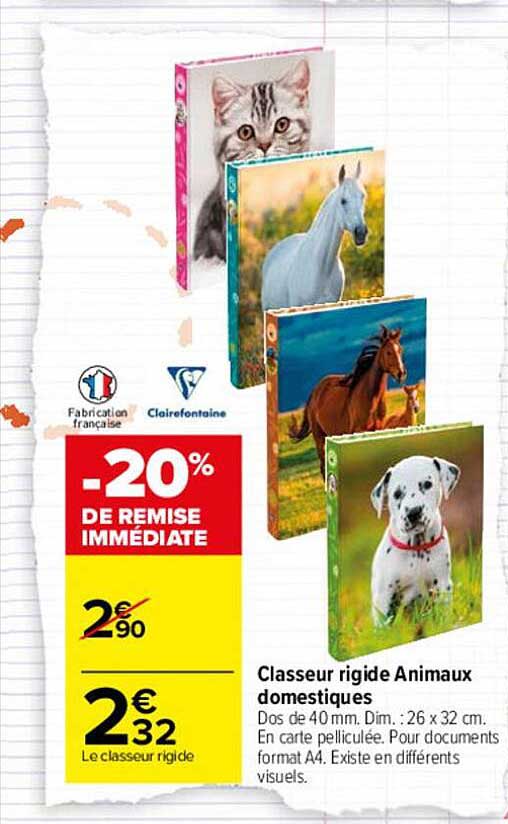 classeur rigide animaux domestiques