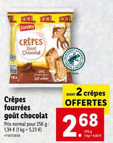 Crêpes Fourrées Goût Chocolat