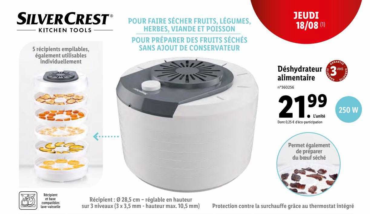déshydrateur alimentaire silver crest