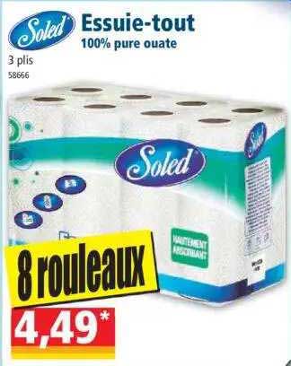 essuie-tout 100% pure ouate soled