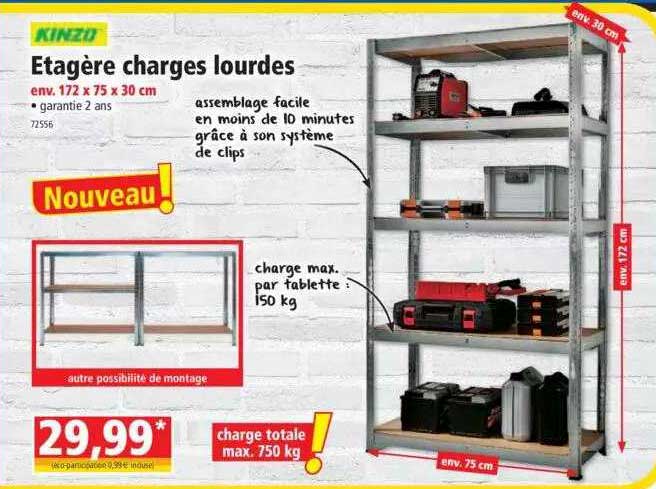 étagère charges lourdes kinzo
