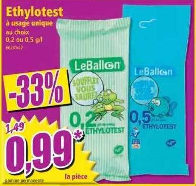 ethylotest à usage unique